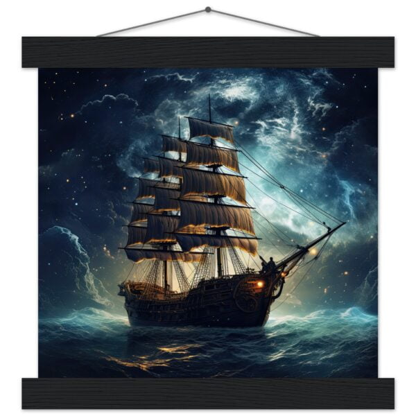 Fantastic Voyage Art Print with Hanger - 25x25 cm / 10x10″, Black wall hanger