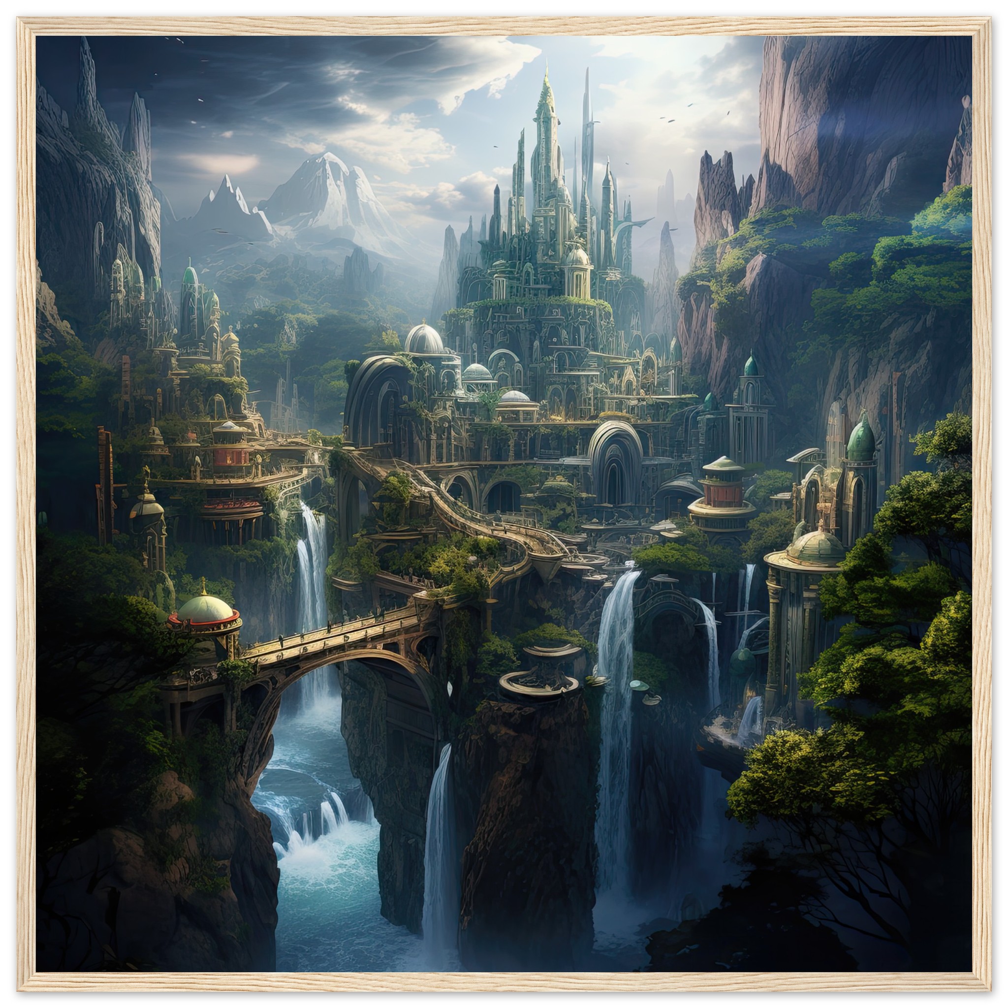 Elven Kingdom Fantasy Landscape Framed Print