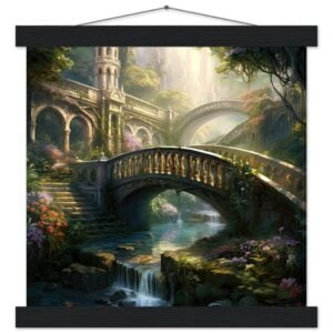 Bridge to the Kingdom of Paradise Art Print with Hanger - 30x30 cm / 12x12″, Black wall hanger