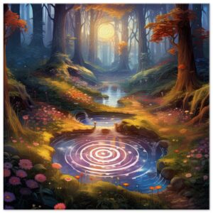 Mesmerizing Forest Whirlpool Canvas Print - 50x50 cm / 20x20″, Slim
