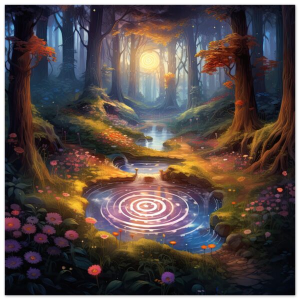 Mesmerizing Forest Whirlpool Metal Print - 60x60 cm / 24x24″