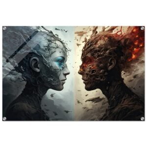 Duality of the Soul - Fire and Ice - Acrylic Print - 60x90 cm / 24x36″
