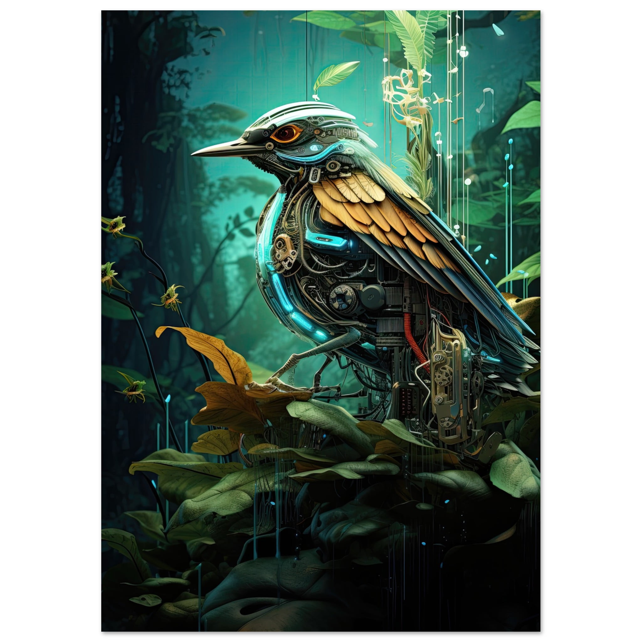 Robotic Bird – Nature – Art Poster – A4 21×29.7 cm / 8×12″