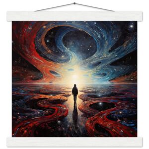 Infinity Abstract Art Print with Hanger - 30x30 cm / 12x12″, White wall hanger