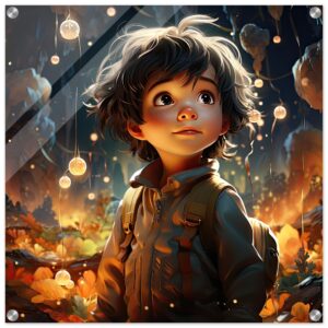 Enchanted World - Boy Adventurer - Acrylic Print - 60x60 cm / 24x24″