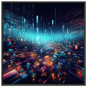 High Speed Data Abstract Framed Print