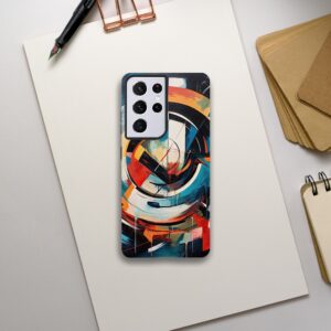 Abstract Colorful Painted Blue Phone Case - Tough case, Samsung - Galaxy S21 Ultra