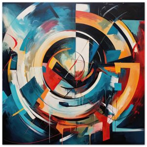 Abstract Colorful Painted Blue Wall Poster