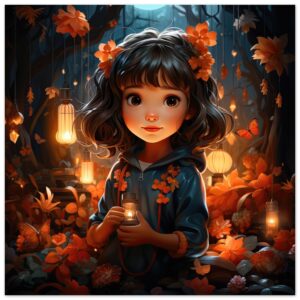 Enchanted World - Girl - Metal Print - 60x60 cm / 24x24″
