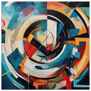 Abstract Colorful Painted Blue Canvas Print - 50x50 cm / 20x20″, Slim