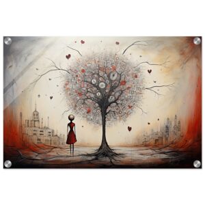Heart Tree of Desire - Abstract Art Acrylic Print - 40x60 cm / 16x24″