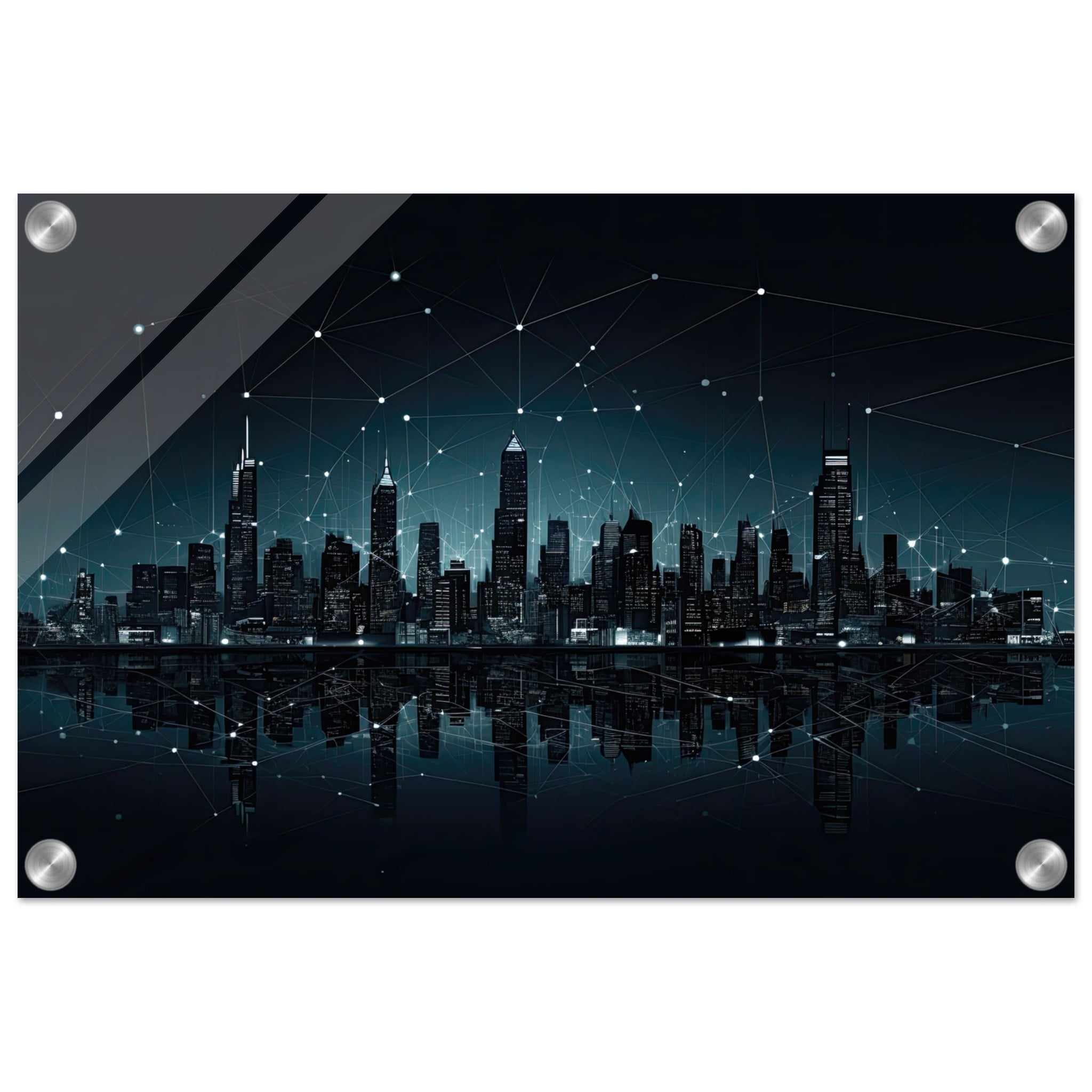 City Skyline Night Constellations Acrylic Print – 30×45 cm / 12×18″