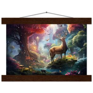 Incredible World - Art Print with Hanger - A4 21x29.7 cm / 8x12″, Dark wood wall hanger