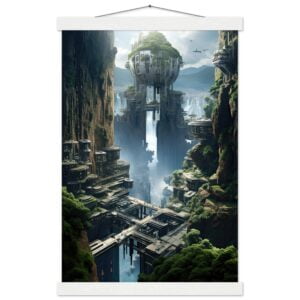 Sci-Fi Concept Art Print with Hanger - 30x45 cm / 12x18″, White wall hanger