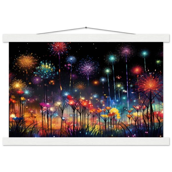 Fireworks and Flowers of Light and Color - Art Print with Hanger - 30x45 cm / 12x18″, White wall hanger