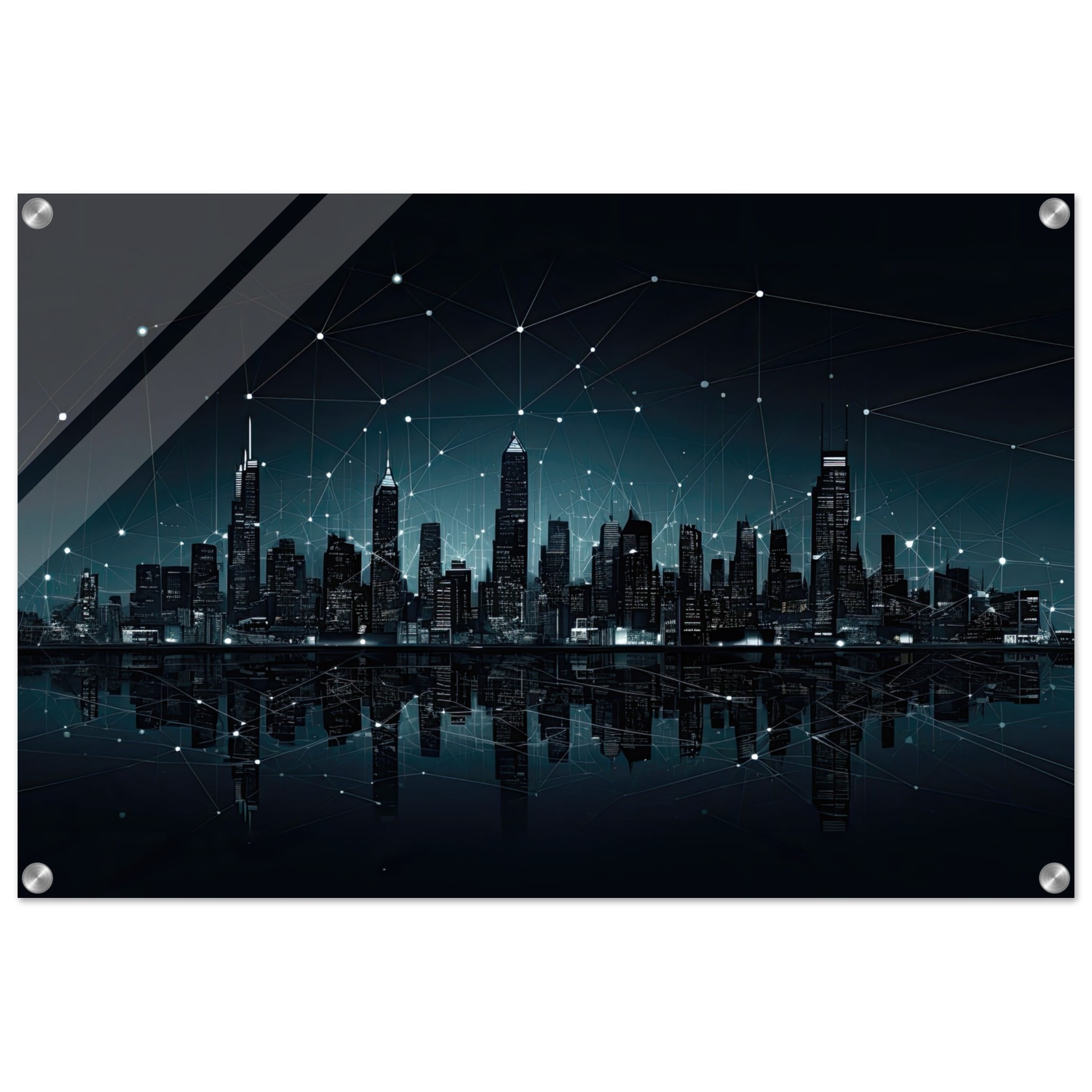 City Skyline Night Constellations Acrylic Print – 50×75 cm / 20×30″