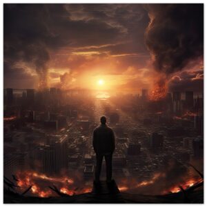 As The World Ends - Apocalypse Art Poster - 70x70 cm / 28x28″