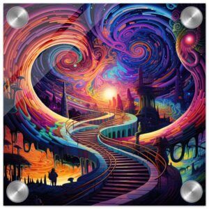 Trippy Colorful Adventure Acrylic Print - 20x20 cm / 8x8″