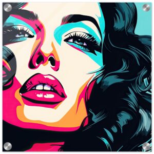 Pop Art Chic Girl Acrylic Print - 40x40 cm / 16x16″