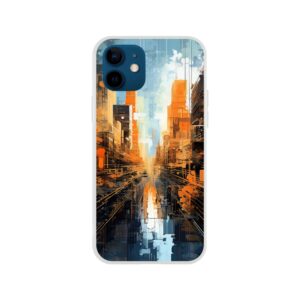 Abstract City Paint Splatter Phone Case - Flexi case, Apple - iPhone 12