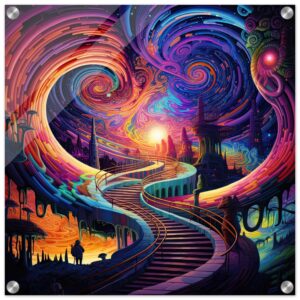 Trippy Colorful Adventure Acrylic Print - 50x50 cm / 20x20″