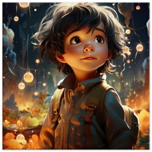 Enchanted World - Boy Adventurer - Canvas Print - 50x50 cm / 20x20″, Slim