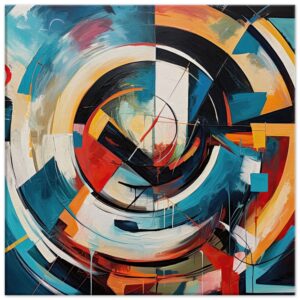 Abstract Colorful Painted Blue Canvas Print - 40x40 cm / 16x16″, Slim
