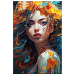 Girl Painted in Color Art Canvas Print - 40x60 cm / 16x24″, Thick