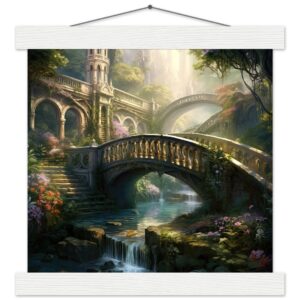 Bridge to the Kingdom of Paradise Art Print with Hanger - 25x25 cm / 10x10″, White wall hanger