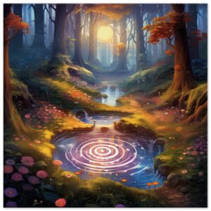 Mesmerizing Forest Whirlpool Canvas Print - 60x60 cm / 24x24″, Slim
