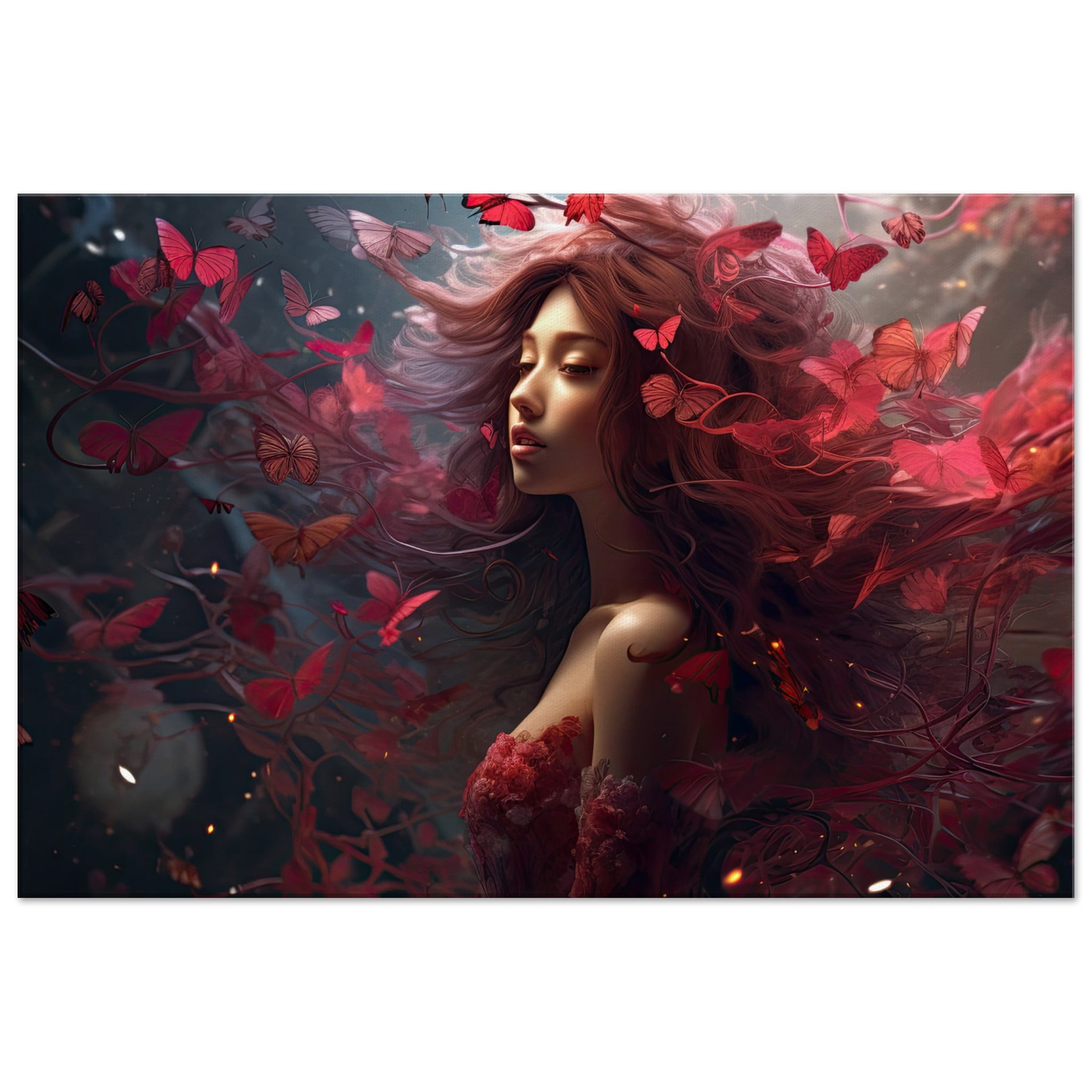 Crimson Reverie Beautiful Canvas Print – 60×90 cm / 24×36″, Thick