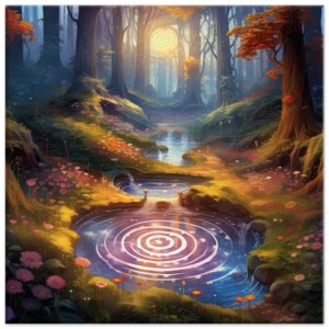 Mesmerizing Forest Whirlpool Canvas Print - 40x40 cm / 16x16″, Thick