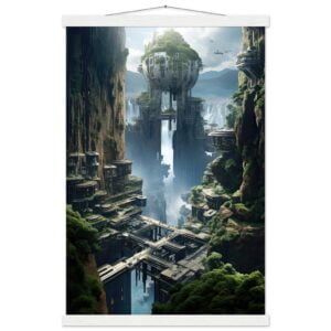 Sci-Fi Concept Art Print with Hanger - 40x60 cm / 16x24″, White wall hanger