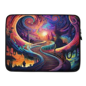 Trippy Colorful Adventure Laptop Sleeve - 15 in