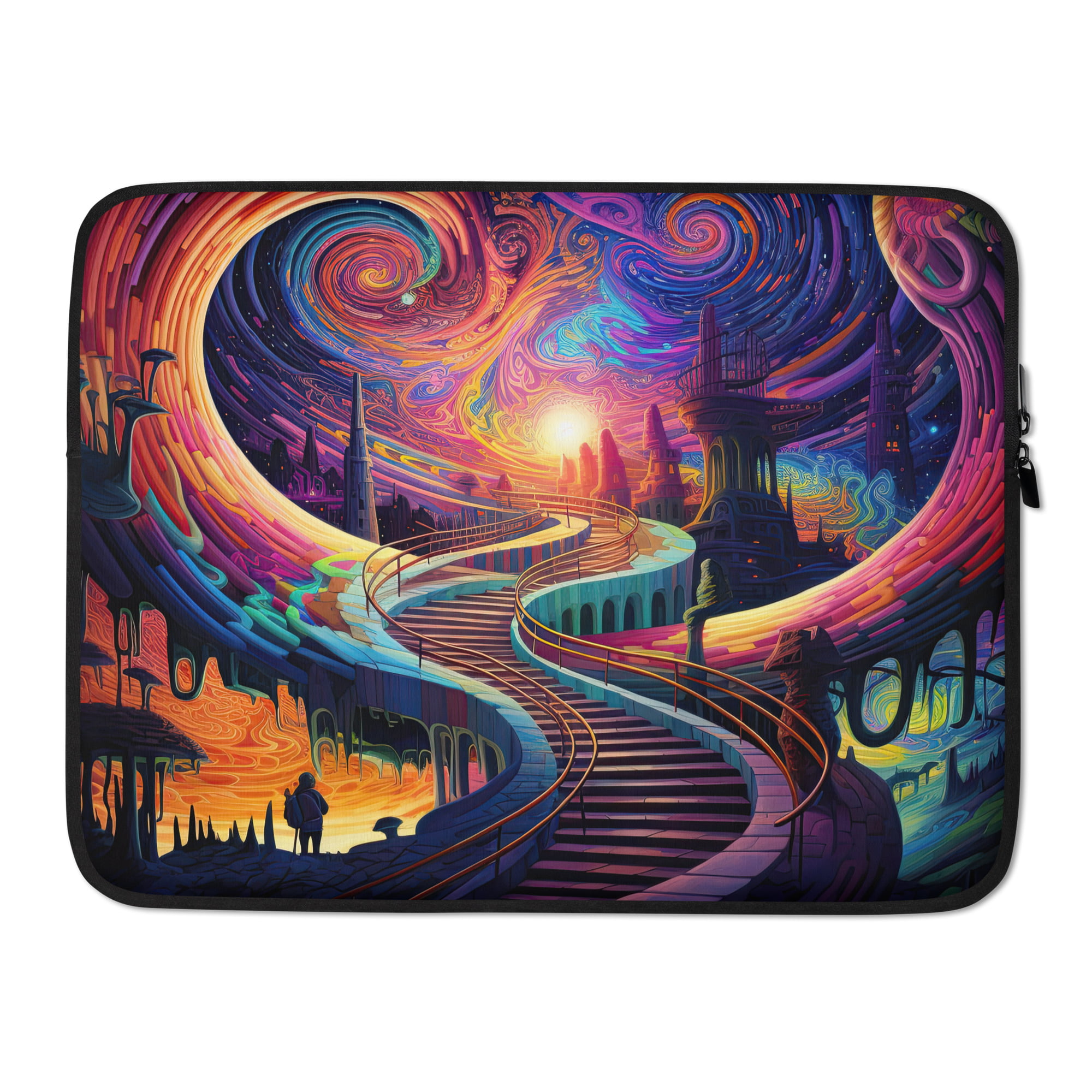 Trippy Colorful Adventure Laptop Sleeve – 15 in
