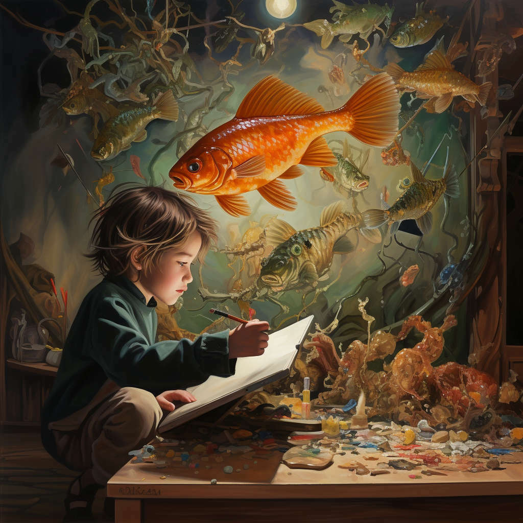 Oil Painting Style Artwork - Little boy - World of Art