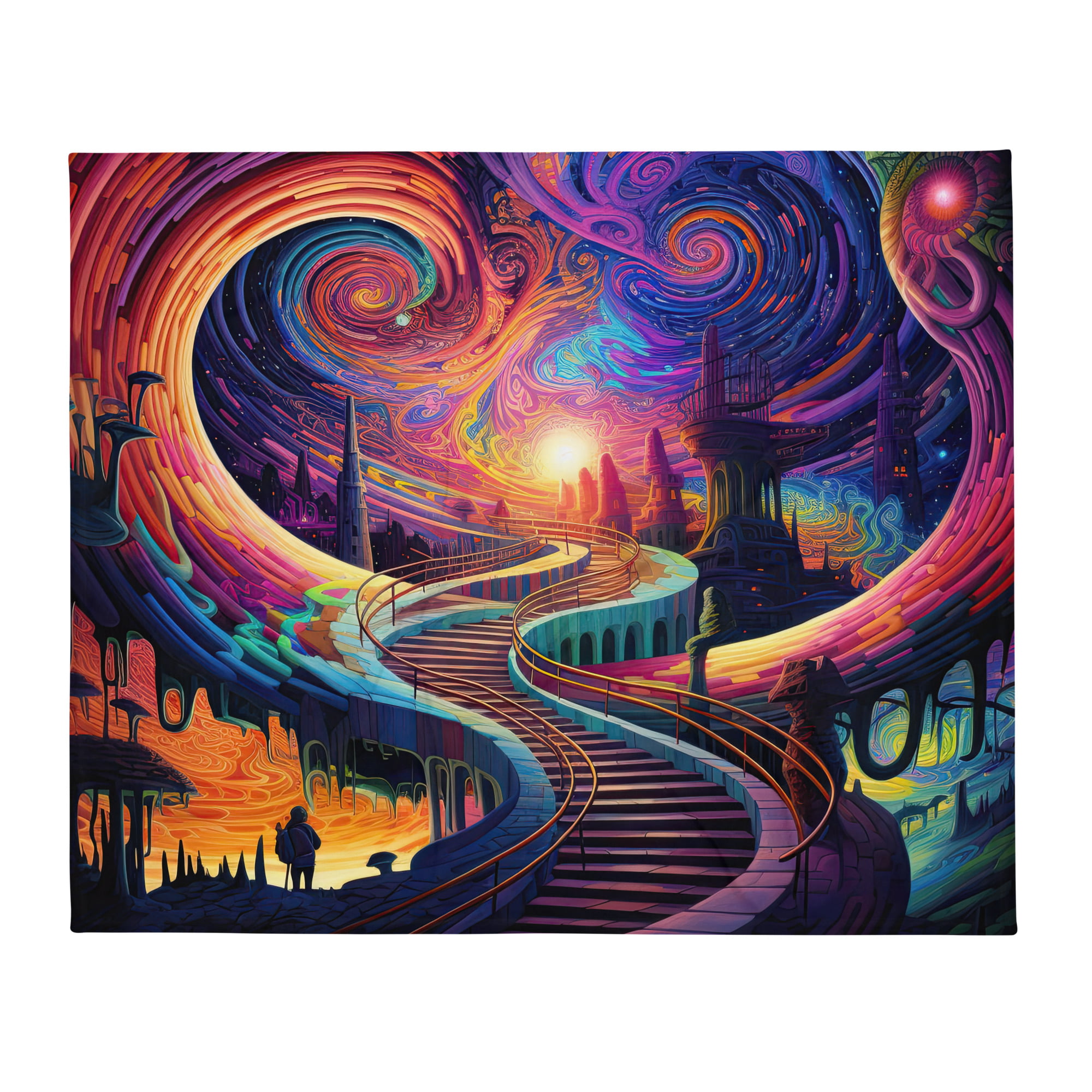 Trippy Colorful Adventure Throw Blanket – 50×60