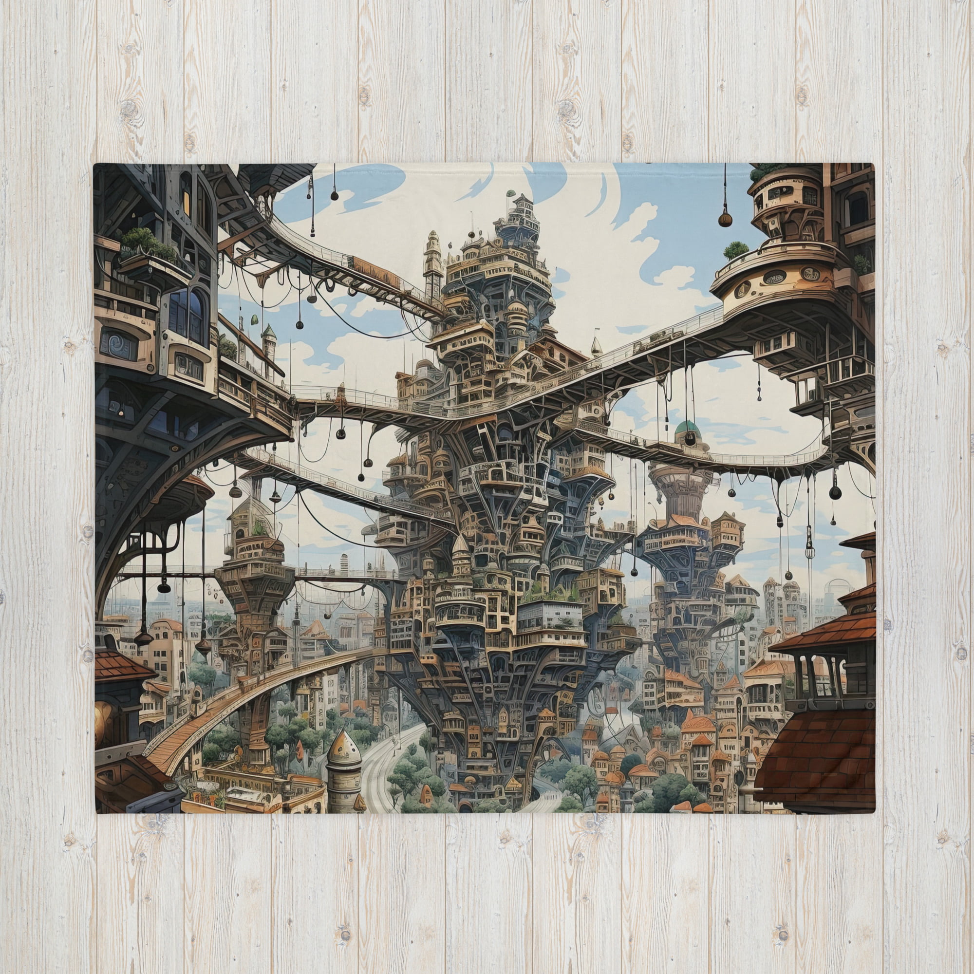 Surreal City Art Throw Blanket – 50×60