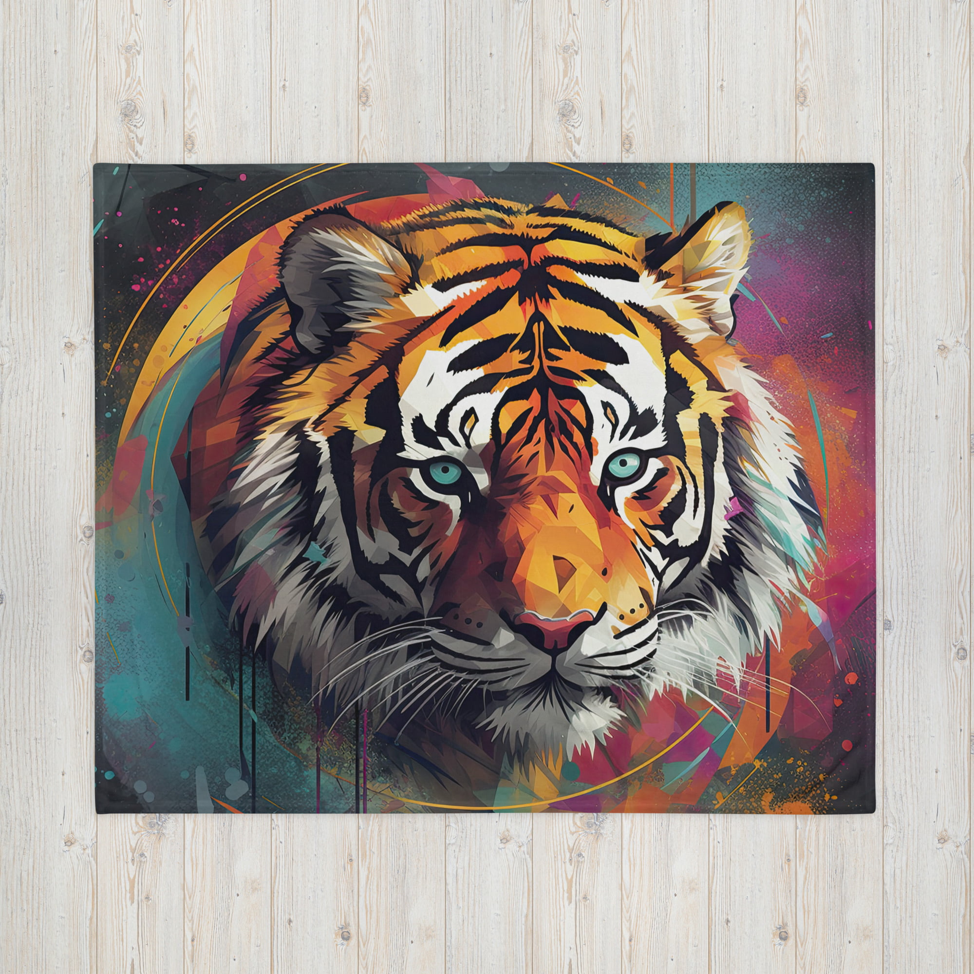 Abstract Tiger Art Throw Blanket - 50×60
