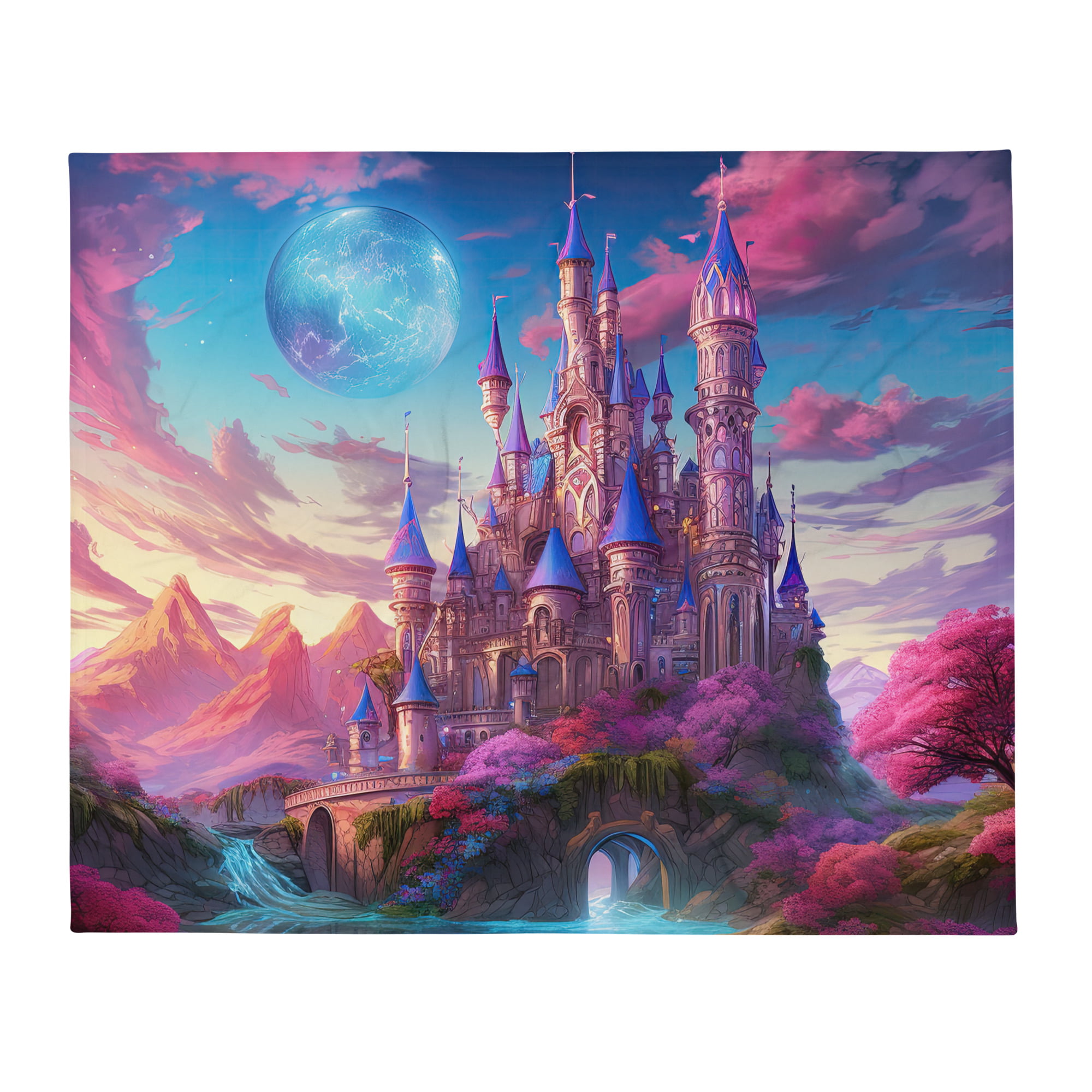 Colorful Fairy Tale Castle Throw Blanket