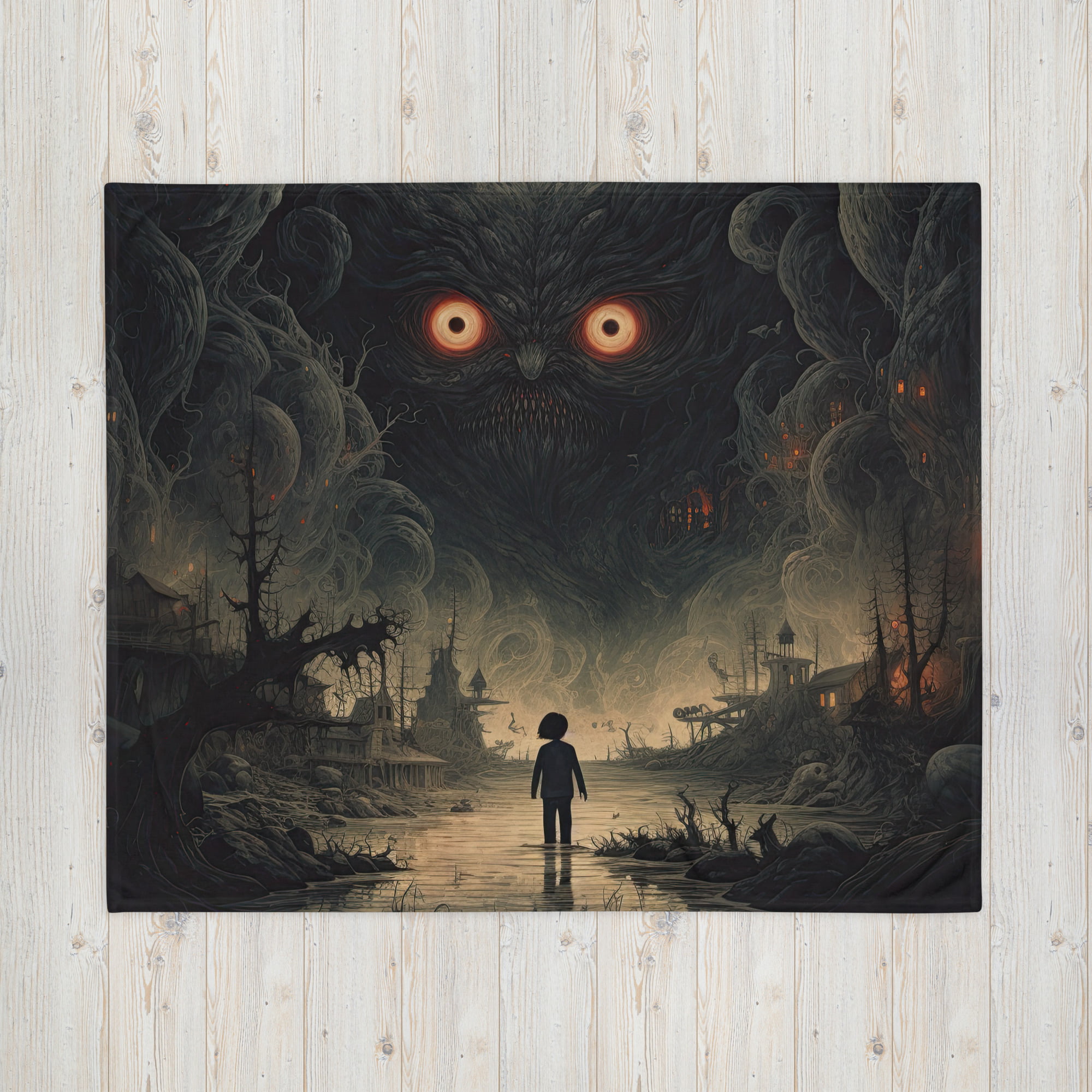 The Watcher Monster Art Throw Blanket – 50×60