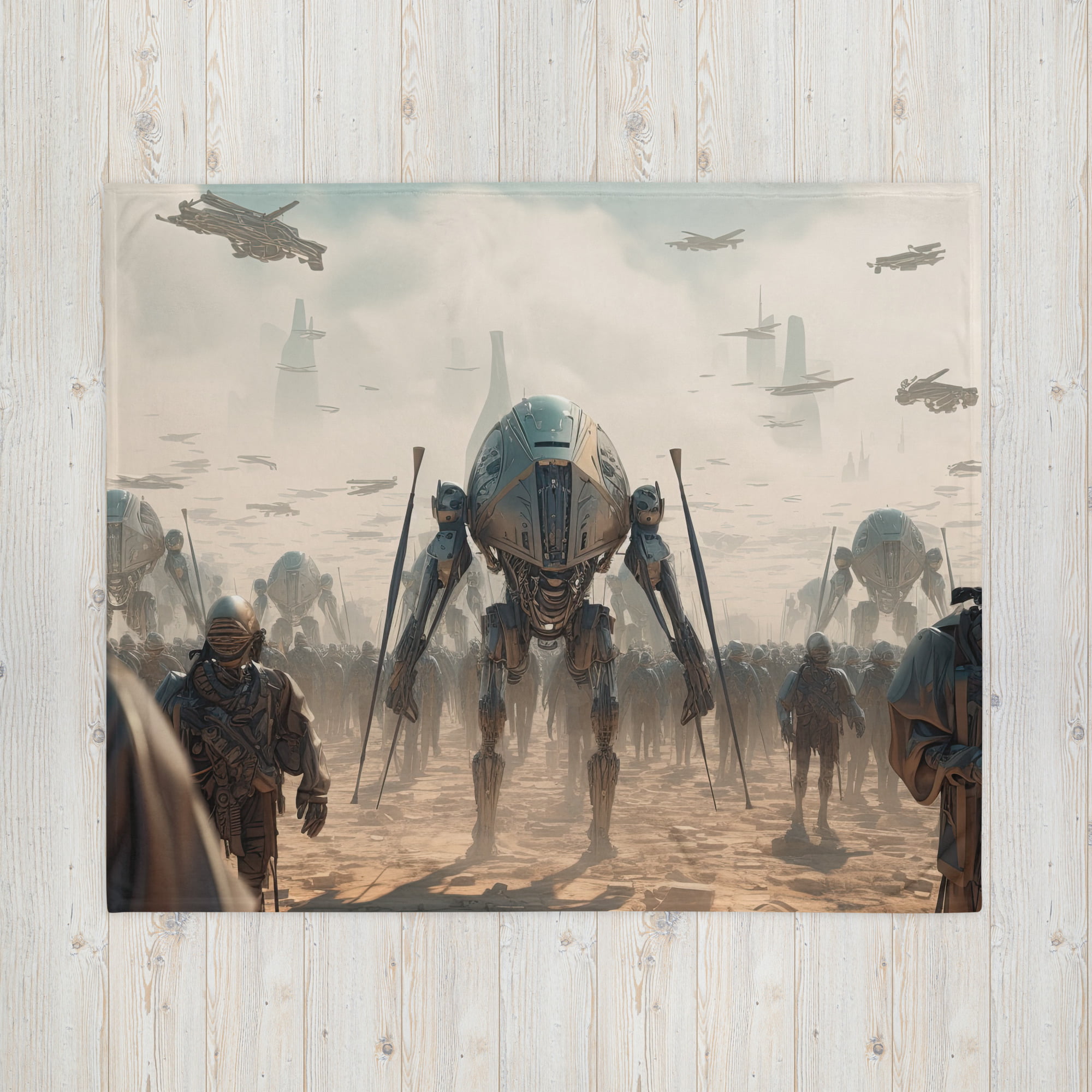 Future War Sci-Fi Throw Blanket – 50×60