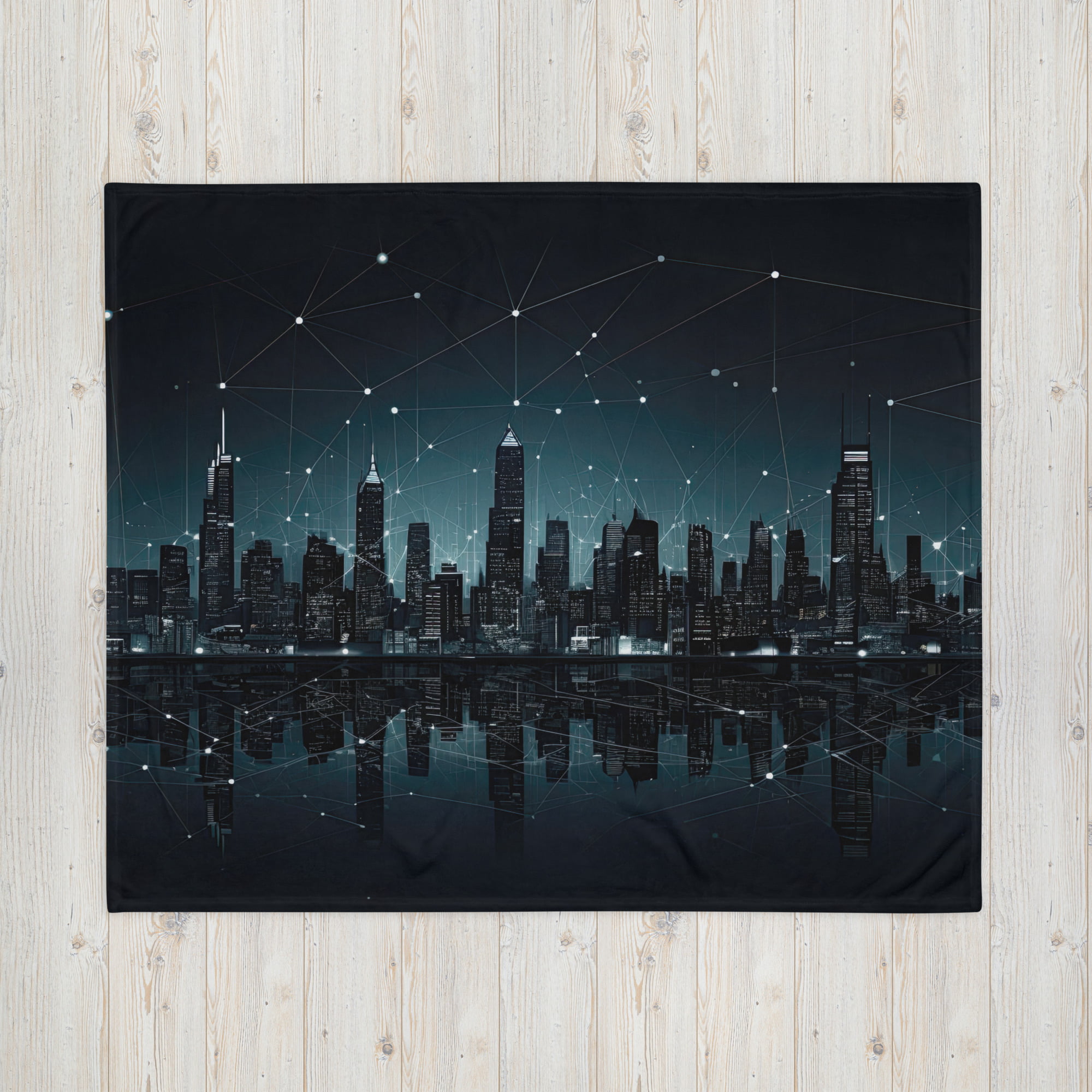 City Skyline Night Constellations Throw Blanket – 50×60