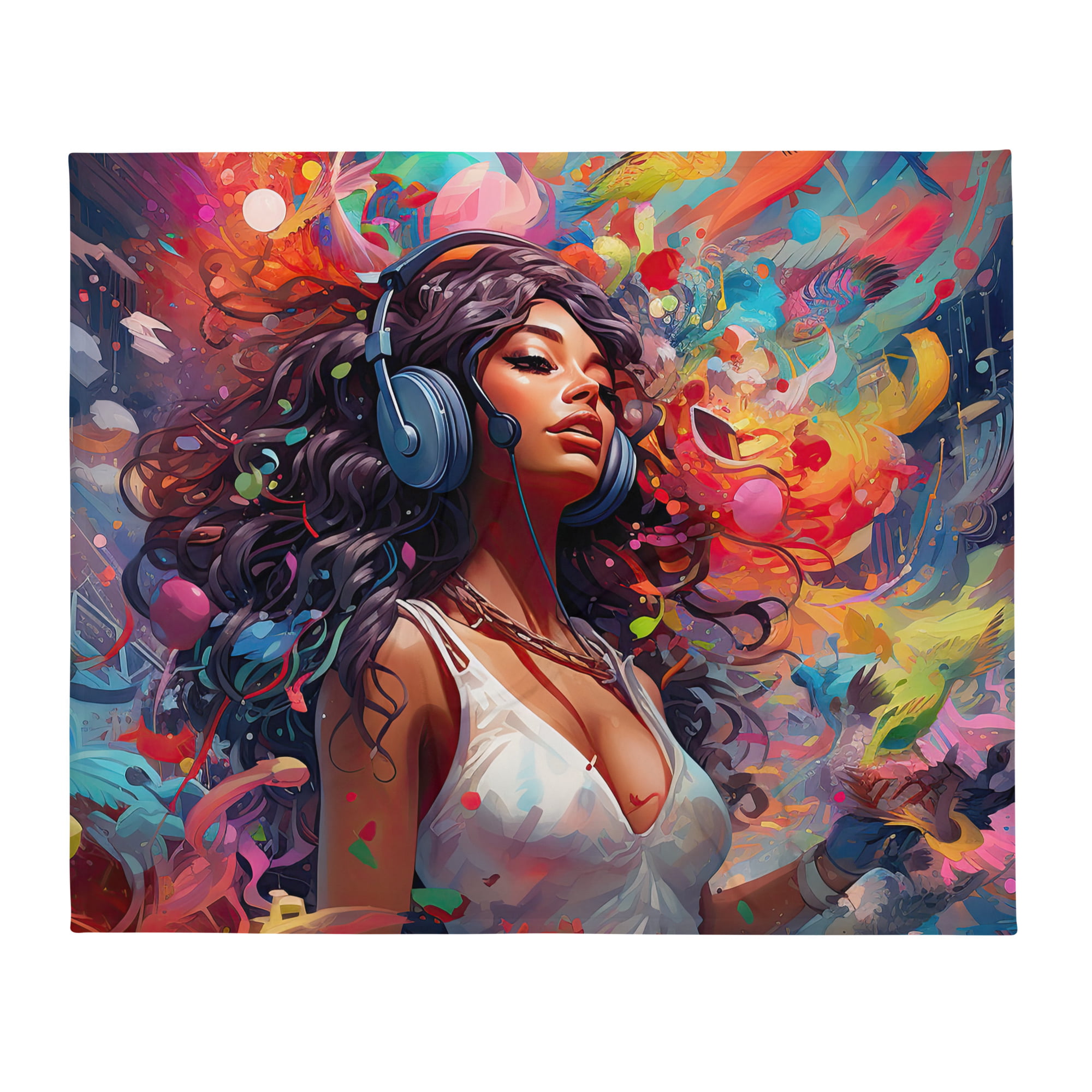 Music In Color Art Throw Blanket - 50×60