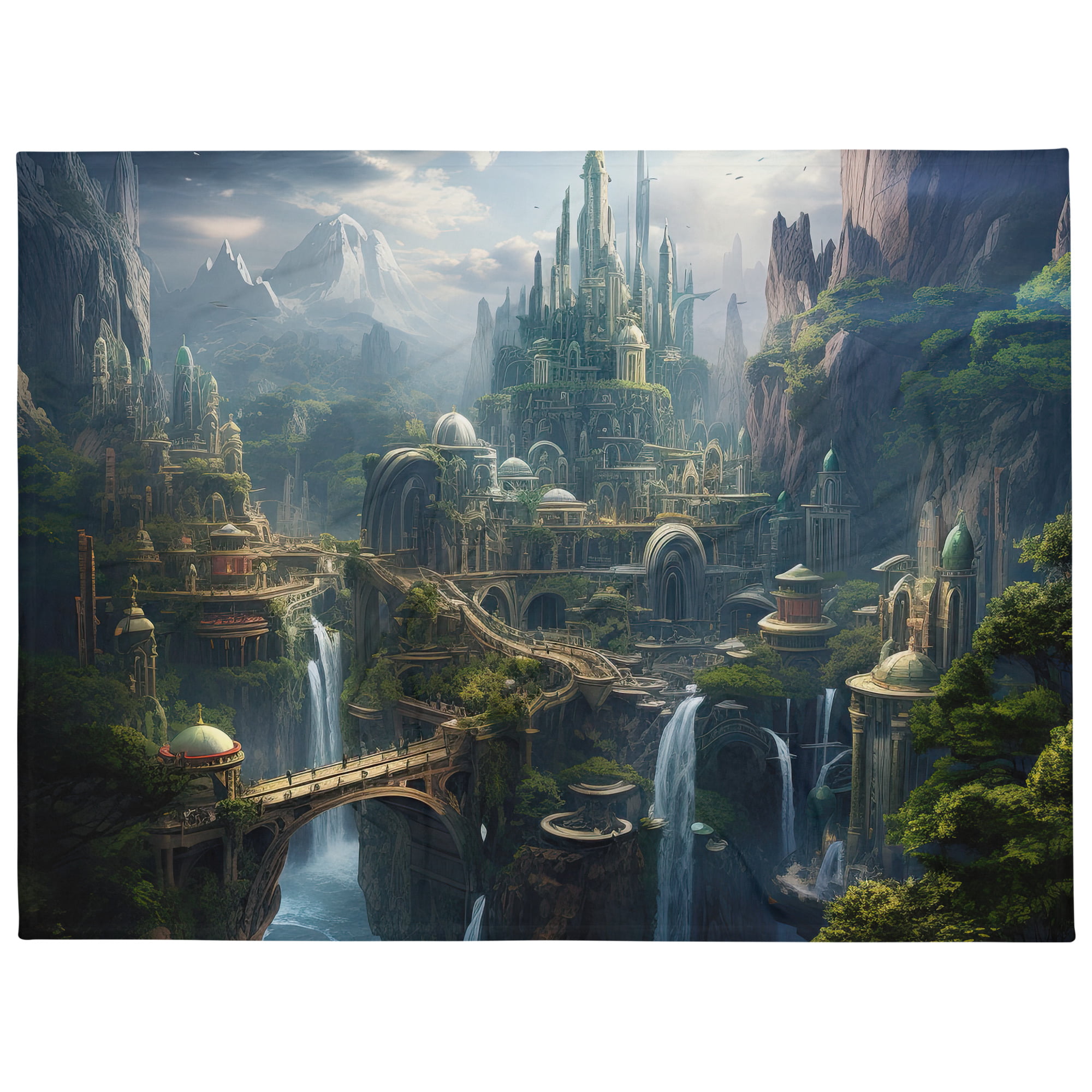 Elven Kingdom Fantasy Throw Blanket – 60×80