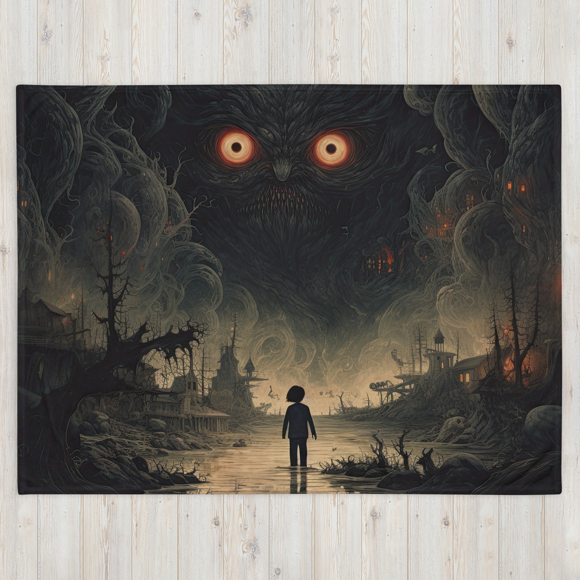 The Watcher Monster Art Throw Blanket – 60×80