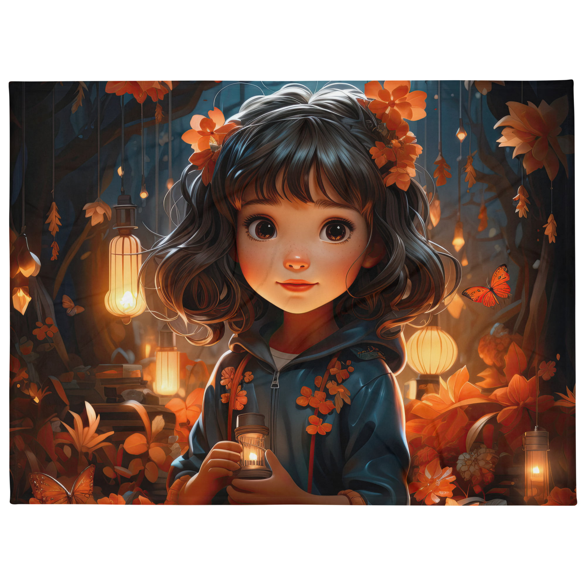 Enchanted World – Girl – Throw Blanket – 60×80