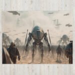 Future War Sci-Fi Throw Blanket - 60×80