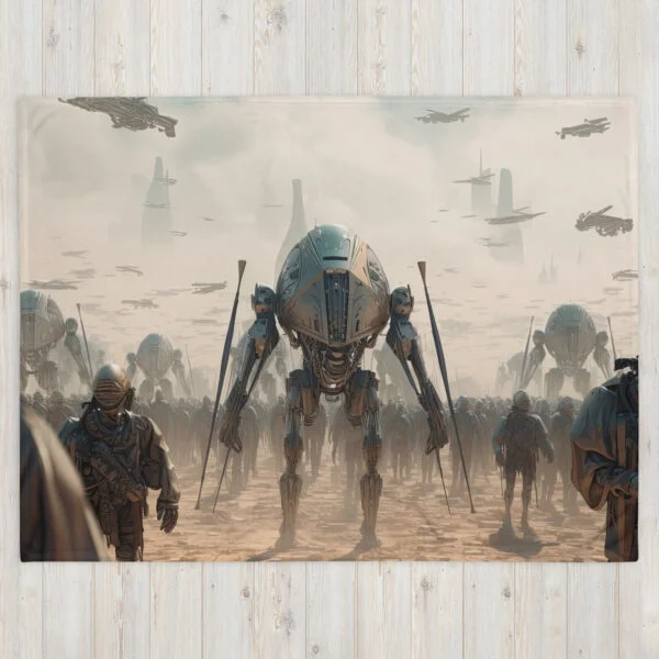 Future War Sci-Fi Throw Blanket - 60×80