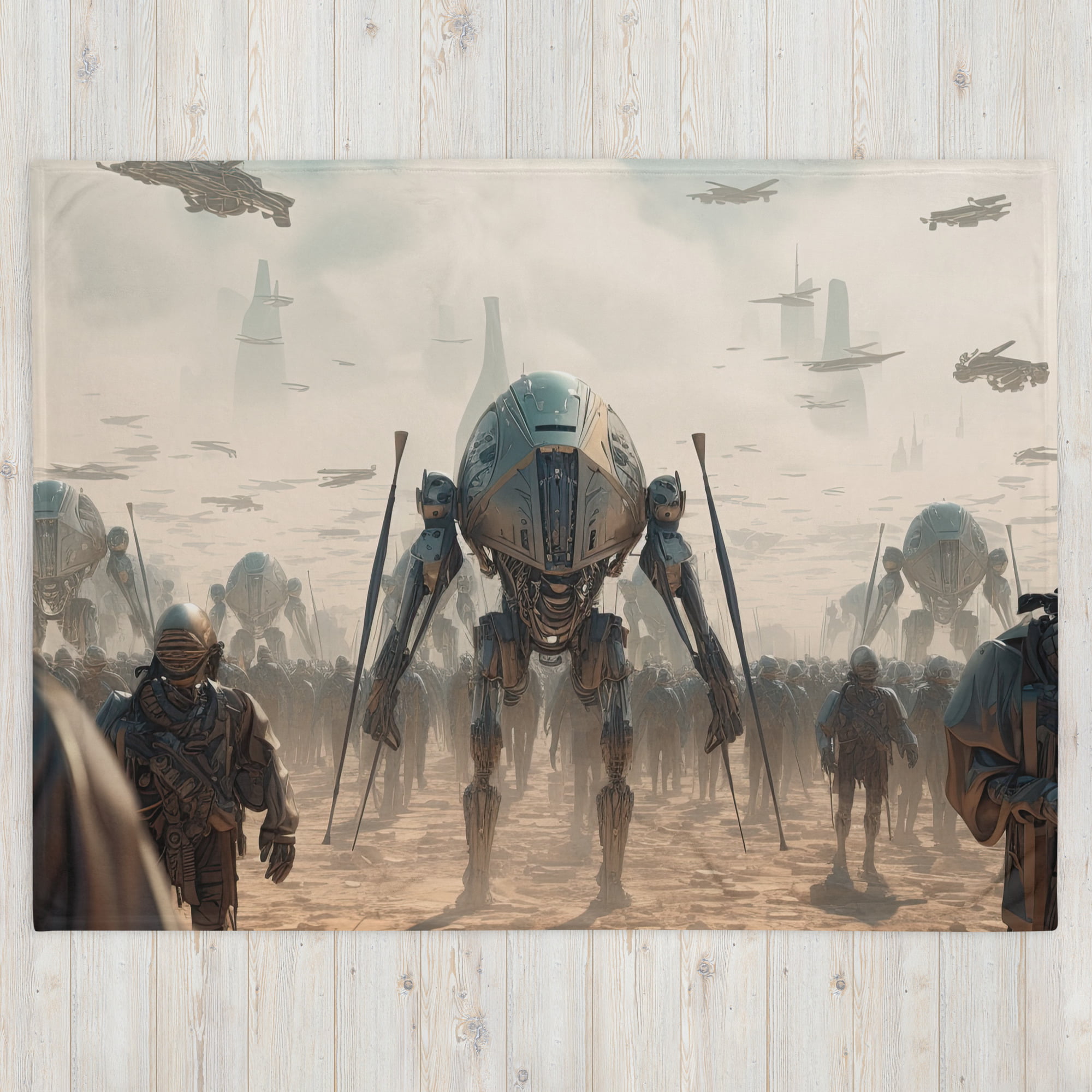 Future War Sci-Fi Throw Blanket – 60×80